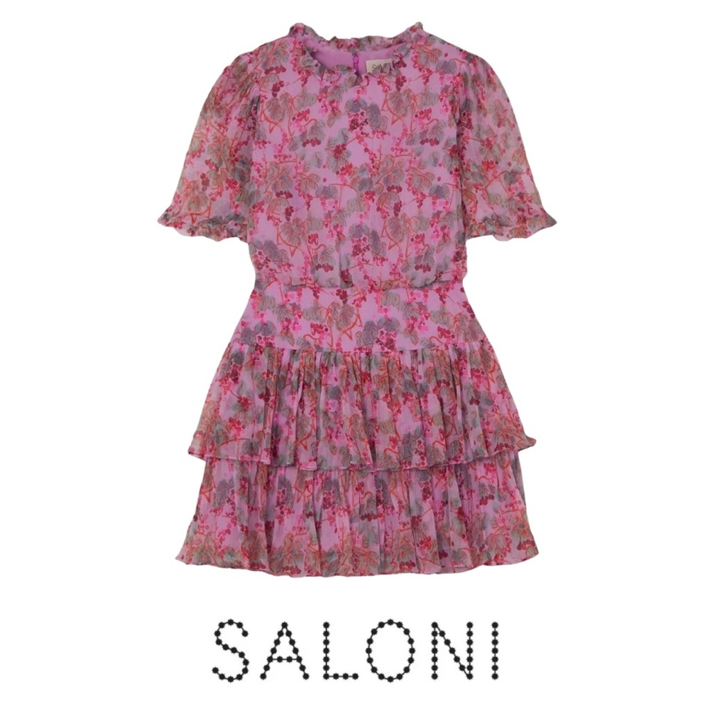SALONI Pink Floral Mini Dress